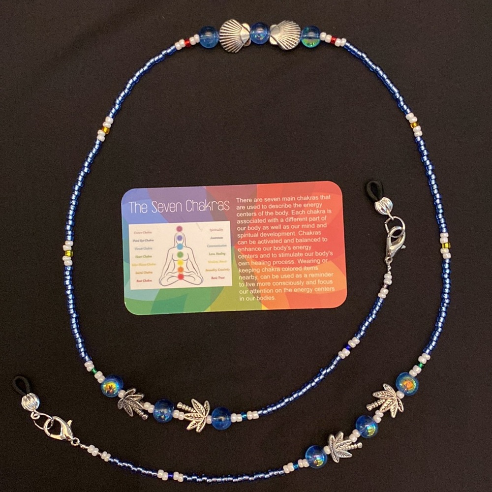 Boutique Eyeglass Holder Silver/ Blue Chakra